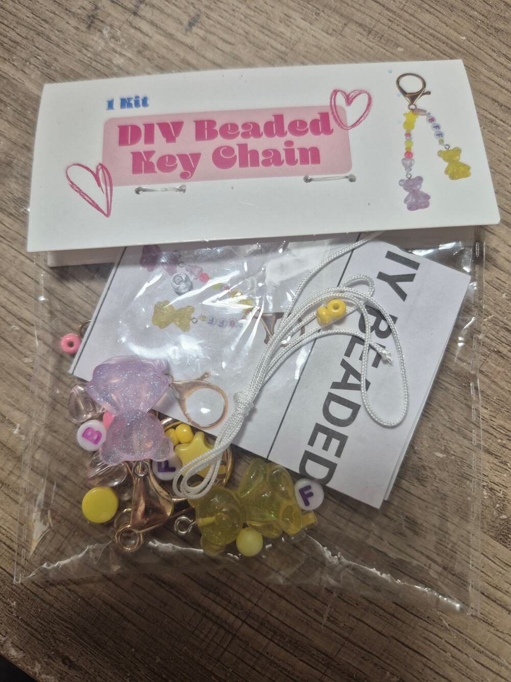 Target DIY Beaded Keychain Hook Beads 2 Bears Included Backpack Decor NWT